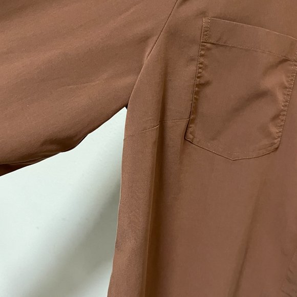 Chico's chocolate brown blouse size 2 (regular size 12) excellent, pre-owned - Picture 9 of 11